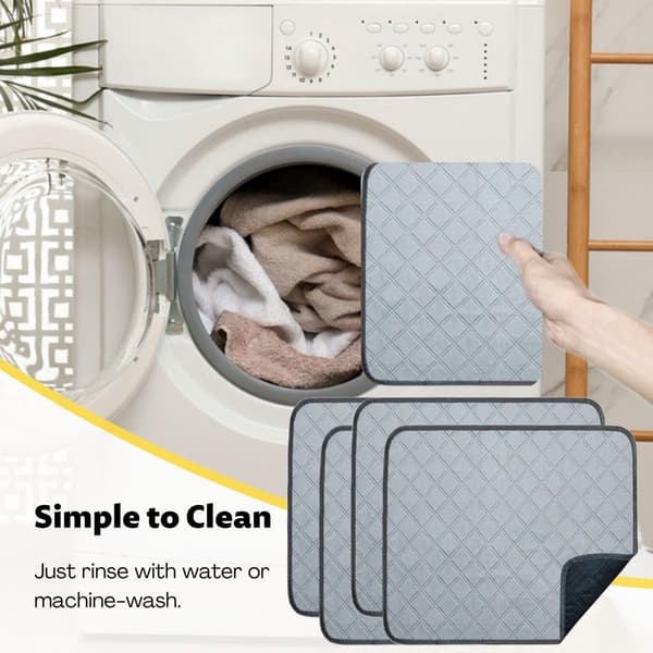 Marsvinsburfoder 4-pack 30x30 cm Tvättbara Absorberande Fleecemattor med Halkfri Botten för Kanin Hamster Chinchilla Grå