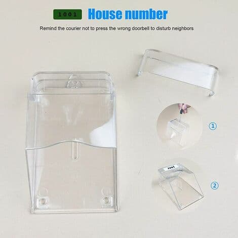 Protective Doorbell Cover, Transparent, Waterproof, Wireless, Wall Mount - 11 x 6 x 5 cm