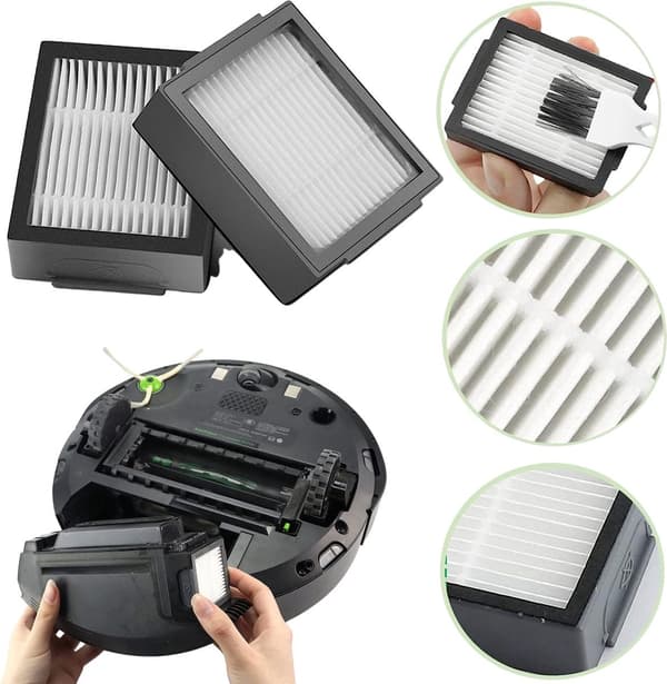 10-delt Roomba reservedelssæt, 2 rullebørster, 4 filtre og 4 sidebørster, til iRobot Roomba j7+/j7, i3-i8, E5/E6/E7
