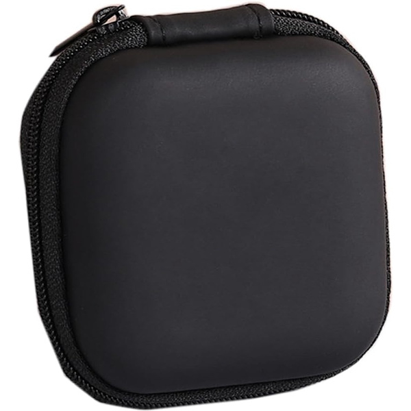 Hard Case til Bluetooth Headset, Universal Høretelefon Opbevaringsboks, Sort, 8x8x3.6cm, 1 Styk
