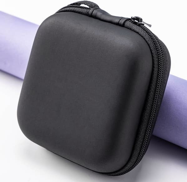 Hårt fodral för Bluetooth-headset, universell förvaringslåda för hörlurar, svart, 8x8x3,6 cm, 1 stycke