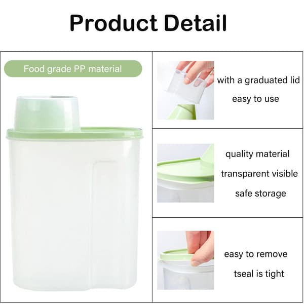 Pieces Storage Container for Cereal, Cereal Container, Plastic Cereal Box, Cereal Storage Tank, for Dry Food, Cereal, Flour, Coffee (SMALL) black+white