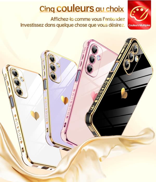 Samsung Galaxy A16 4G/5G Cover, Letvægts Blød TPU, Stød- og Ridsefast, Hjerte Design Til Hverdagsbrug, Sort