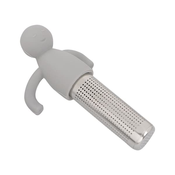Creative Silicone Tea Filter, Tea Brewing Tool, Little Man, Grey