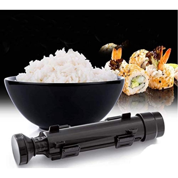 Sushi Bazooka, Sushi Rulleform, Fødevaregodkendt Plast DIY Maker, Sort