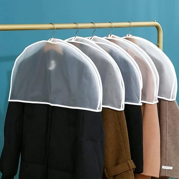 Vita plaggpåsar, 12-pack, transparenta, dammskydd, malsäkra för kostymer, klänningar, rockar