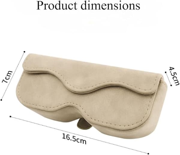 Bilvisir Solbrilleholder, PU Læder 2-i-1 Brilleetui Med Kortopbevaring, Til Bilinteriør, Sort, 16,5 x 4,54 x 7 cm