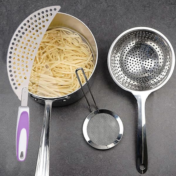Stainless Steel Pot Strainer with Water Filter, Purple (1 pc)