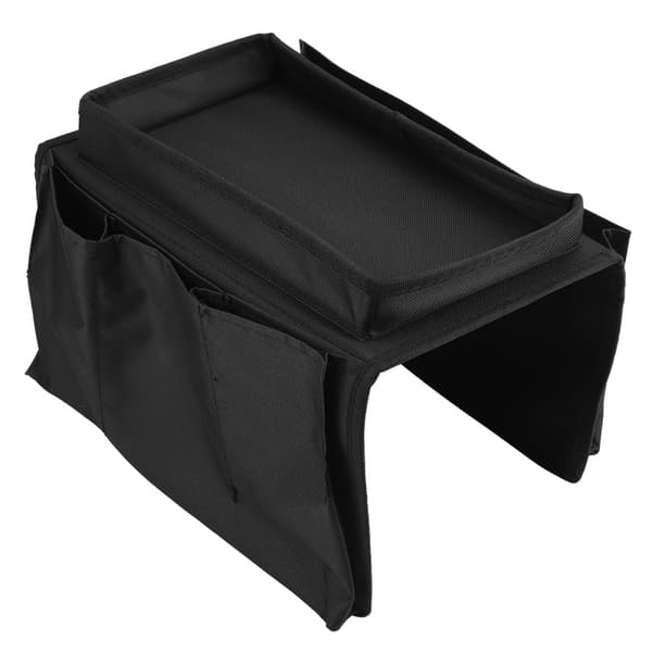 Armrest Organizer with Top Tray, Sofa Armrest Pocket with Cup Holder and Storage Pockets, Durable Polyester Oxford Fabric 600D Hanging Sofa