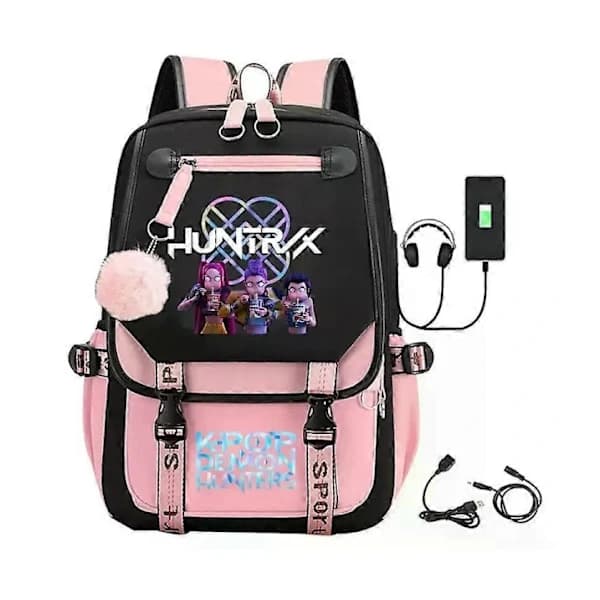K-Pop Demon Hunters Anime Skolryggsäck Söt Tecknad Väska För Studenter C C
