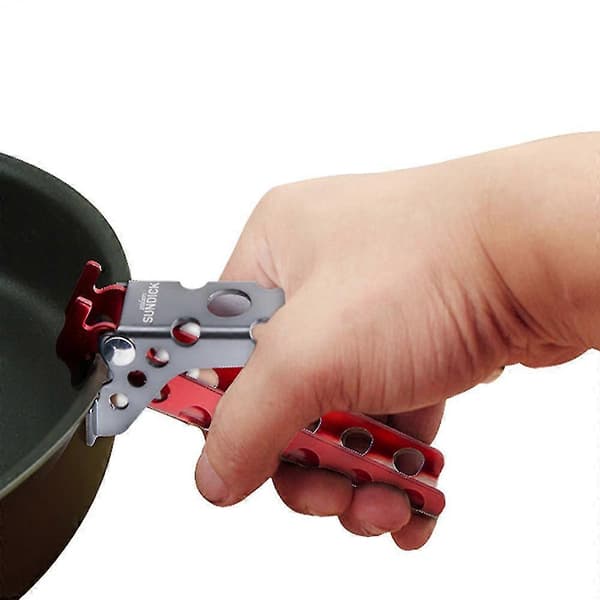 Aluminium Pot Clamp Pan Handle Pot Lifter Cooking Gripper Camping Cookware Dish Rack Black