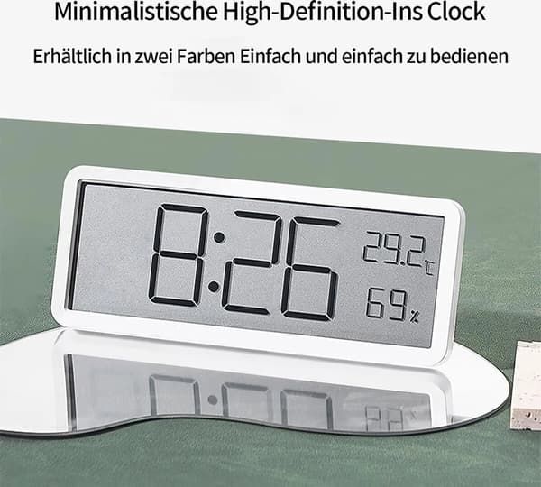 Digital väckarklocka, LED-display med datum, temperatur och luftfuktighet, USB- eller batteridriven, för sovrum och kontor, svart