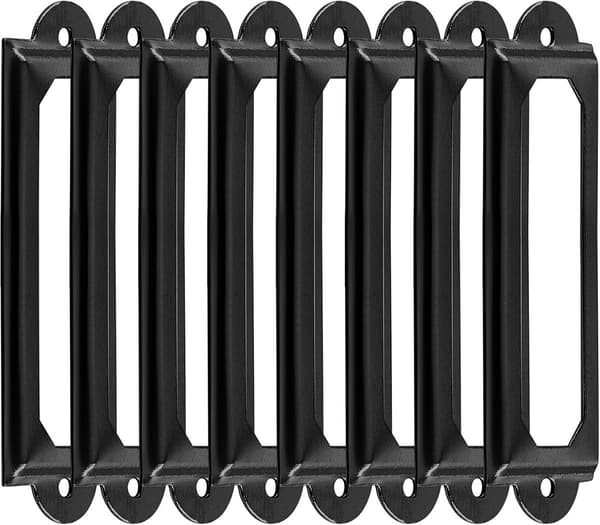 Metaletiketholdere, 60 stk., sort, til skuffer og hylder, 60x17mm