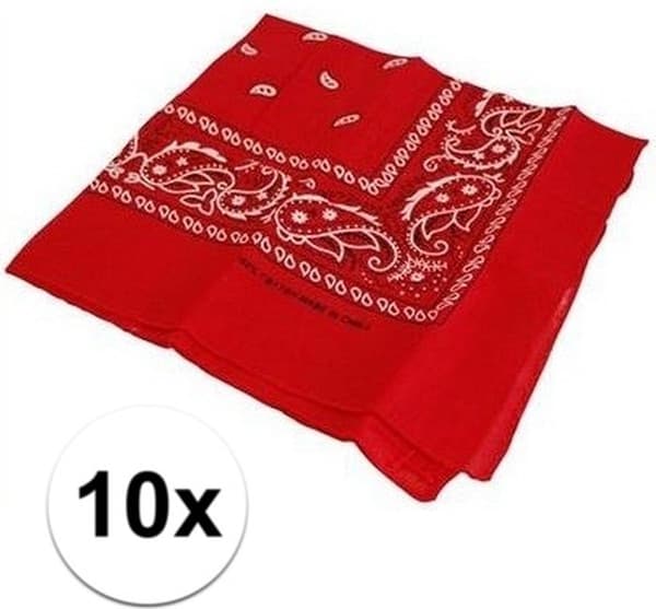 Røde bonde-lommetørklær - 10