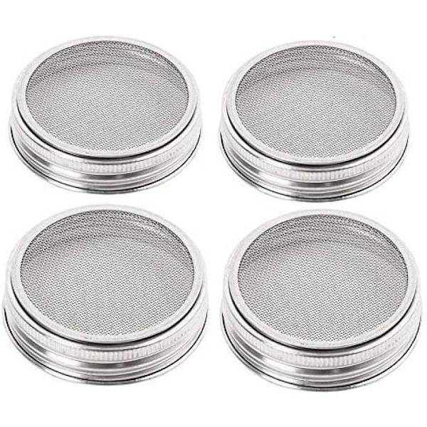 4-pack rostfria groddburkslock för utmärkt ventilation