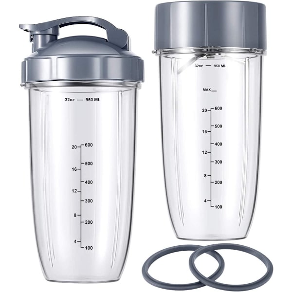 Blenderkopp och bladbytesats, 32 oz stor kopp med lock, passar NutriBullet 600w/900w