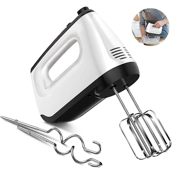 Electric Hand Mixer, 6 Speed Levels 400W with 2 Whisks and 2 Dough Hooks, Turbo Function, Eject Button
