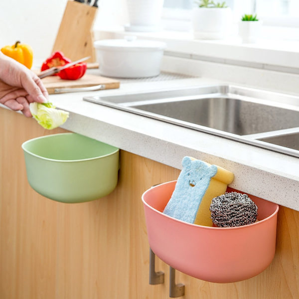 Hanging Trash Can for Kitchen, Waste Container, Food Container, Plastic