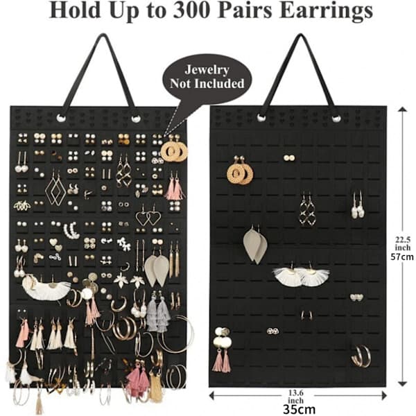 Earring Storage Hanging Bag Wall Hanging Storage Bag Black Red red