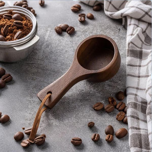 Wooden Coffee Scoop - Long Handle - Natural Wood - Measuring Spoon