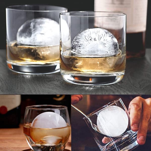Isformar, 4-pack, 6 cm, läckagesäker silikon, gör 2,5\" runda isbollar för whisky och cocktails