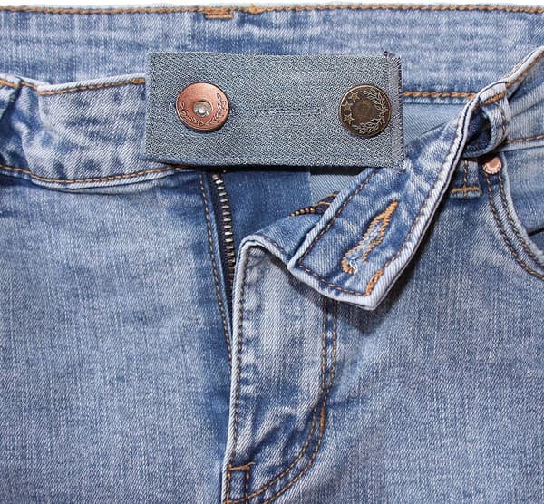 Jeans Knapforlængere, 4-pak Denim Taljebåndsforlængere, Metalknapper, Tilføjer 2,5-5 cm, Til Bukser Og Graviditetstøj, Blå/Sort