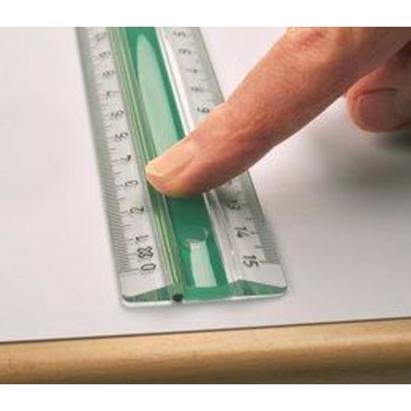 Linjal Linex, dubbel, antiglid, plast, 30cm cm/mm-gradering Grön