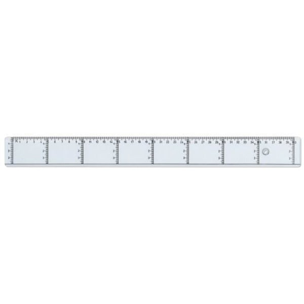 Linjal, tvärgraderad, plast, 40cm cm/mm-gradering 1/fp Transparent