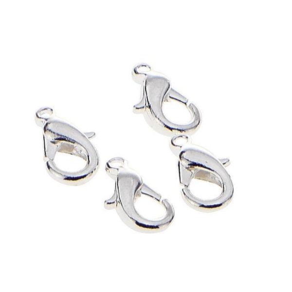 Karbinhakar/Karbinlås/Klolås (smyckeslås) 13mm, 30/fp Silver