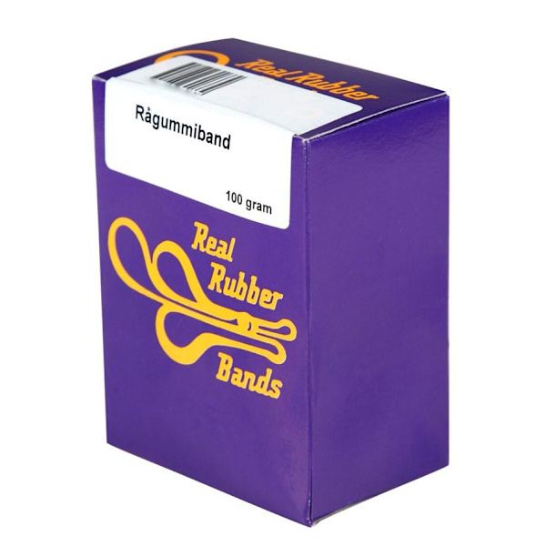 Gummiband nr 18, rågummiband, 75x1,5mm, 100gram/fp Natur