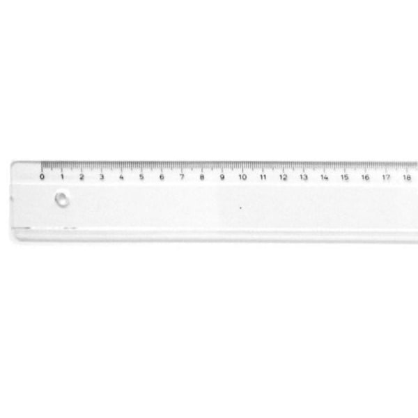 Linjal M+R, plast, 20cm cm/mm-gradering, Klar/Transparent 1/fp Transparent