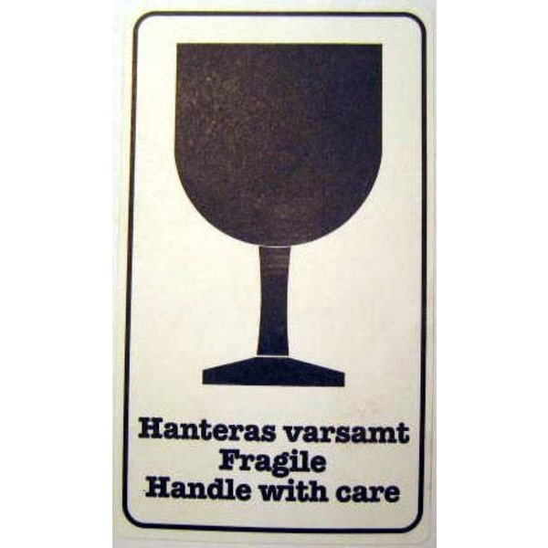 50 st Hanteras varsamt/Fragile-etiketter Vit