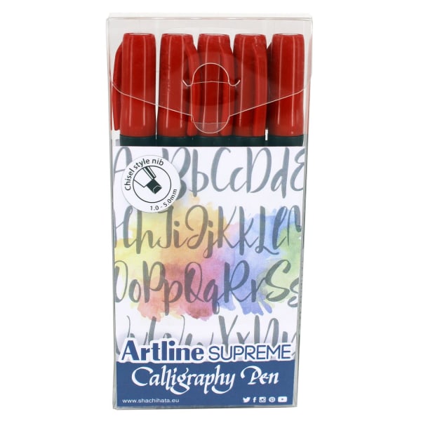 Kalligrafipenna Artline Supreme Calligraphy Pen 1-5mm Röd 5/fp Röd