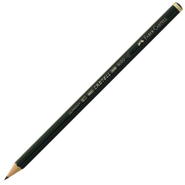 Blyertspenna Faber-Castell, Castell 9000 8B 12/fp Grafitgrå