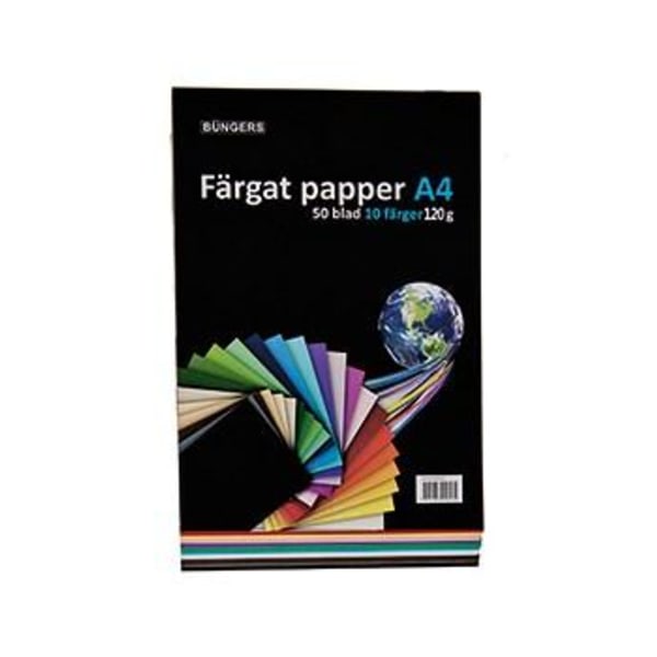 Kopieringspapper A4 120g, syrafritt, 5 ark x 10 färger, 50 ark/f multifärg