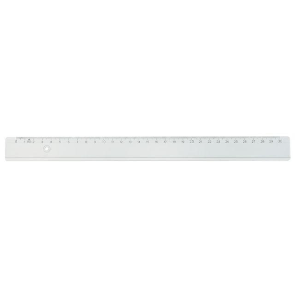 Linjal, plast, 30cm cm/mm-gradering, Transparent 10/fp Transparent