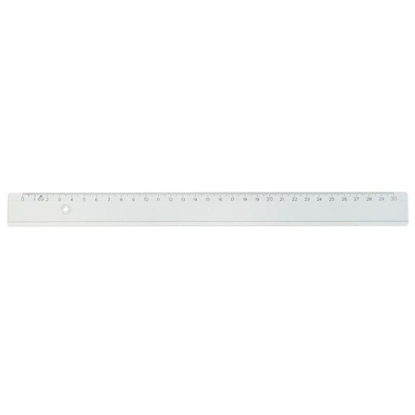 Linjal, plast, 30cm cm/mm-gradering, Transparent 10/fp Transparent