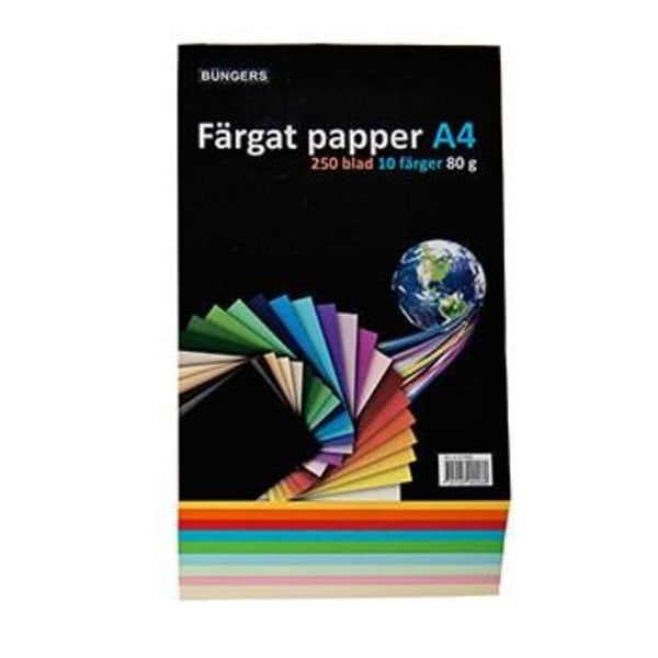 Kopieringspapper A4 80g, syrafritt, 25 ark x 10 färger, 250 ark/ multifärg