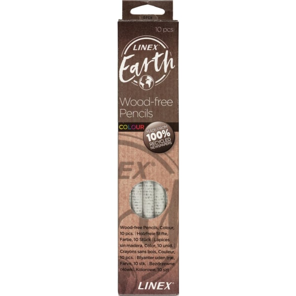 Färgpennor Linex Earth Colour av 100% återvunna tidningar 10/fp multifärg