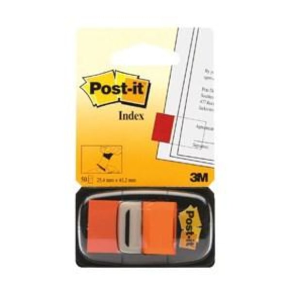 Märkflik Post-it Index 25,4x43,2mm 680-4, Orange, 50 flikar/fp Orange