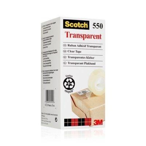 Kontorstejp Scotch 550 33m x 19mm klar 8/fp Transparent