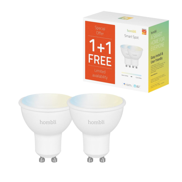 Smart lampa WiFi Hombli Smart Spot GU10 LED CCT 4,5W Dimbar 2/fp Vit