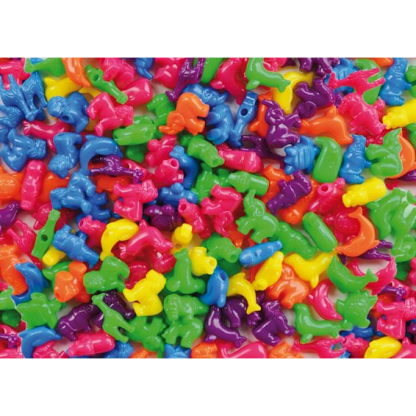 Plastpärlor, Djur med stora hål 250/fp multifärg