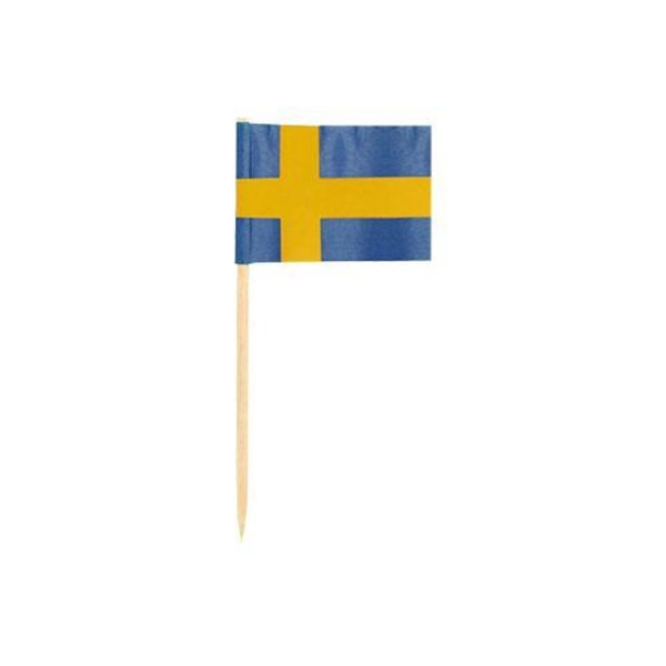 Partypinnar, Sverige, svenska flaggan, 8cm, 50 flaggor/fp multifärg