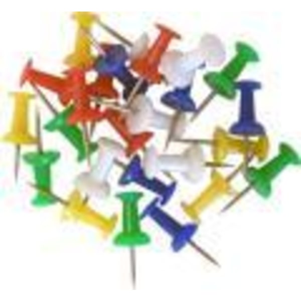 Kartnålar Push Pins, Blandade färger 100/fp multifärg