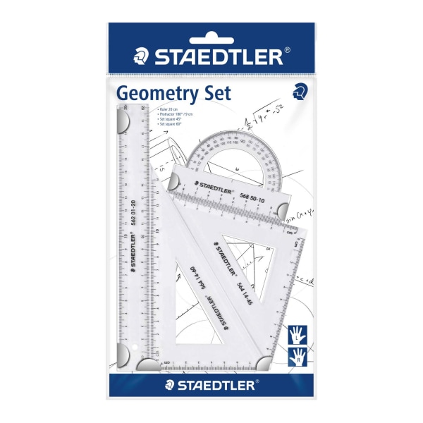 Geometriset Staedtler Geometry Set 569 PB4-0, 4 delar Transparent