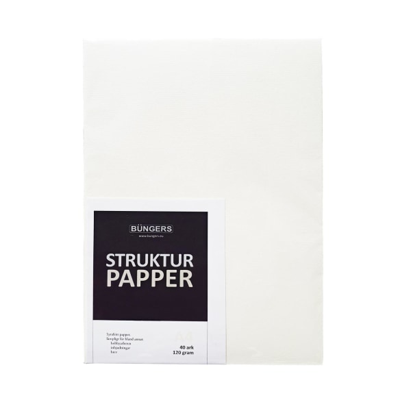 Strukturpapper A4 Vit 120g, syrafritt, 40 ark/fp Vit