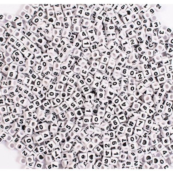 Plastpärlor, Bokstavspärlor (A-Ö), Sifferpärlor (0-9), 1500/fp multifärg