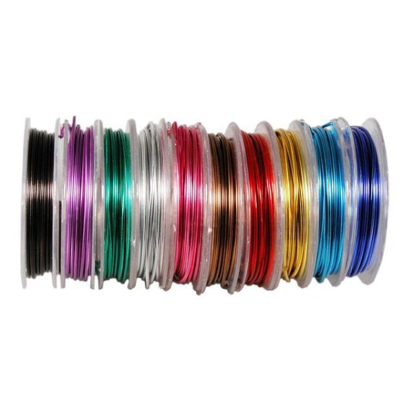 Aluminiumtråd, 1 mm, 3 meter x 10 färger multifärg