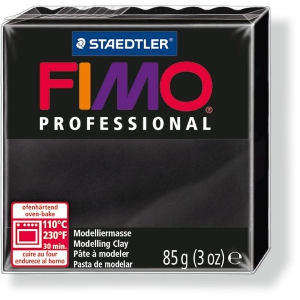 Fimo Professional modellera Black (8004-9), 85g Svart